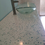 concrete countertop glass bowl sink