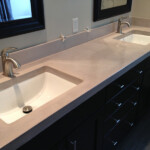 concrete countertop kitchen double sink