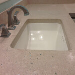 concrete counter with details sink